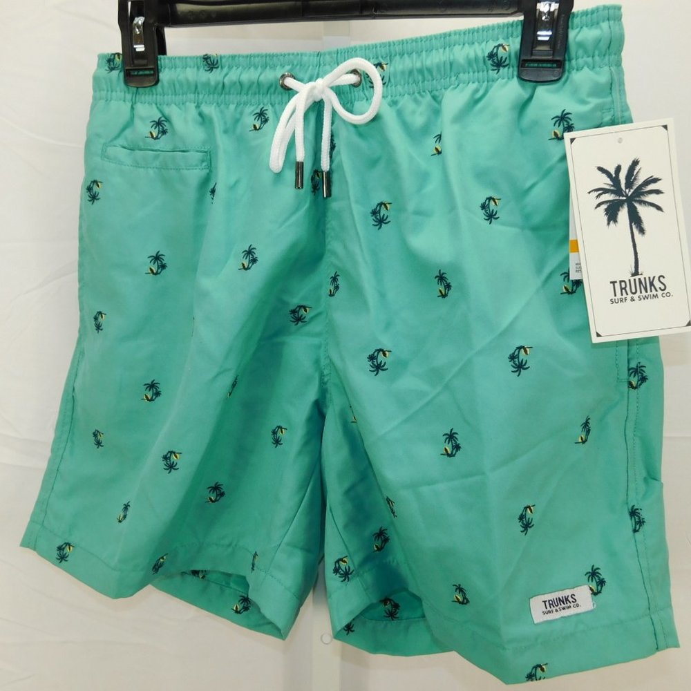 Trunks Sano Embroidered Drawstring Swim Shorts NWT